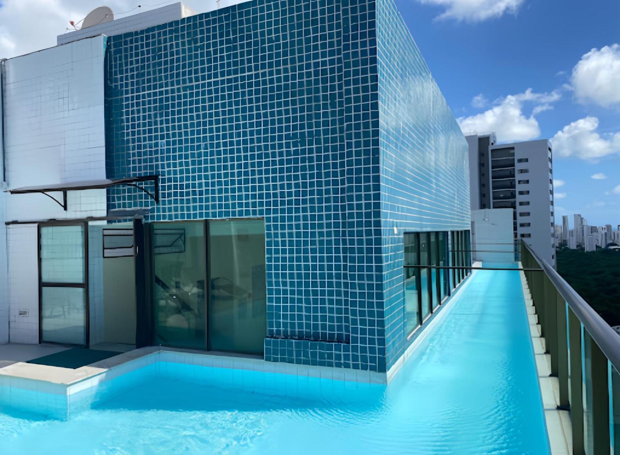 Flat Piscina No Rooftop Aluguel Temporada Em Recife Exterior foto
