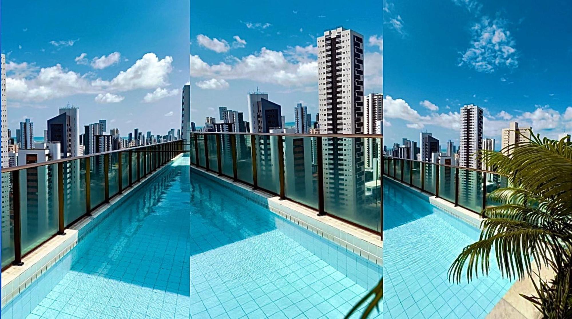 Flat Piscina No Rooftop Aluguel Temporada Em Recife Exterior foto